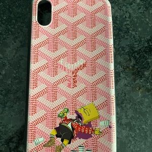 Goyard PINK iPhone case x Bart Simpson
